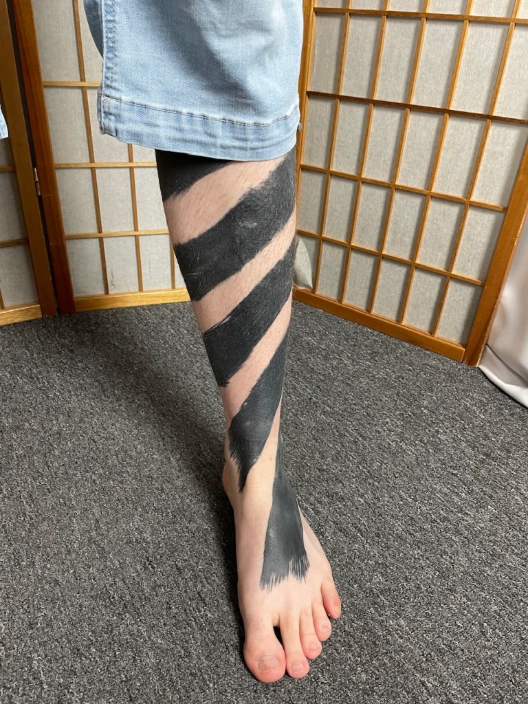 Double helix made with brushstrokes