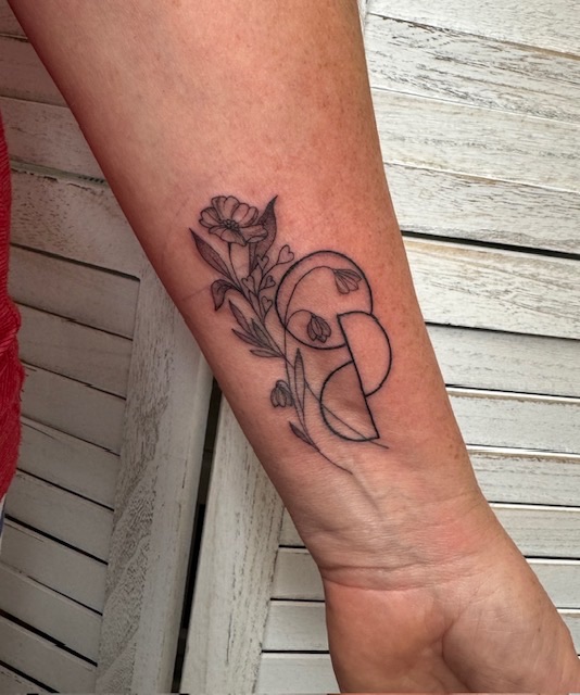 Opt-Ink tattoo with little flowers