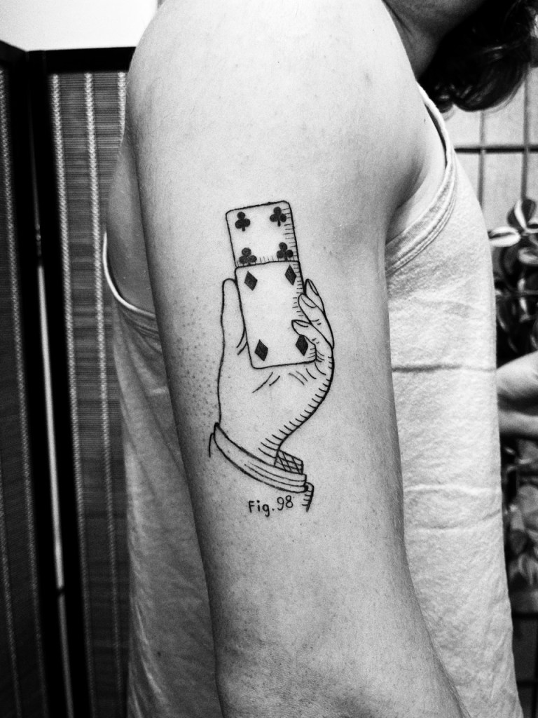 Woodcut Tattoo Magic Card Trick